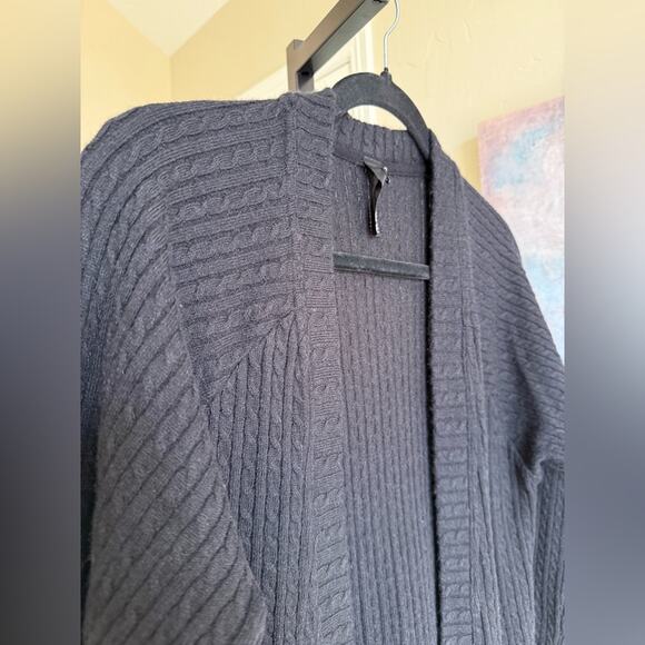 Bobi Los Angeles Pocket Cardigan Sweater Black Cable Knit Medium New Revolve - Picture 3 of 9